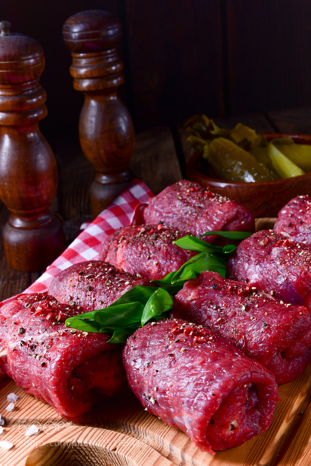 Nikon D810 sample photo. Fresh raw beef roulades photography