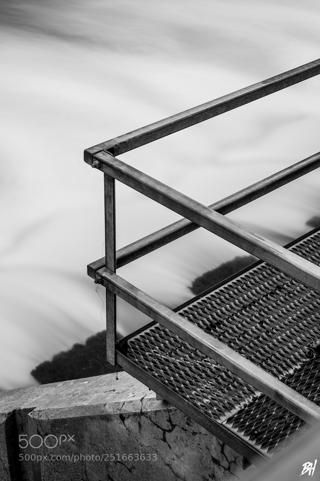 Canon EOS 6D Mark II sample photo. Handrail by the water photography