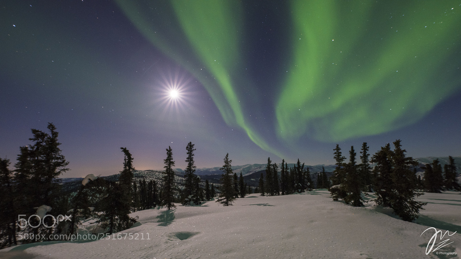 Nikon D810 sample photo. Aurora and moon photography