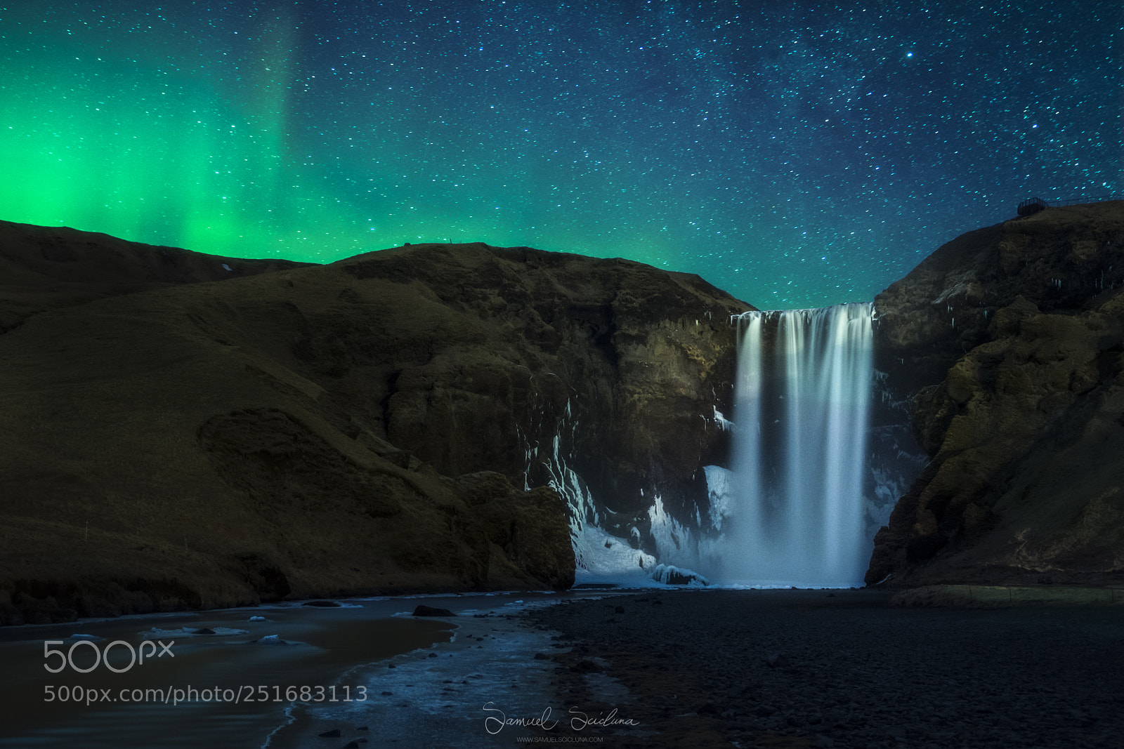 Nikon D7200 sample photo. Skogafoss aurora photography
