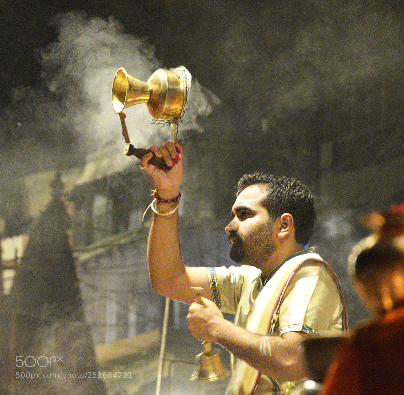 Nikon D3200 sample photo. Fire ceremony, varanasi photography