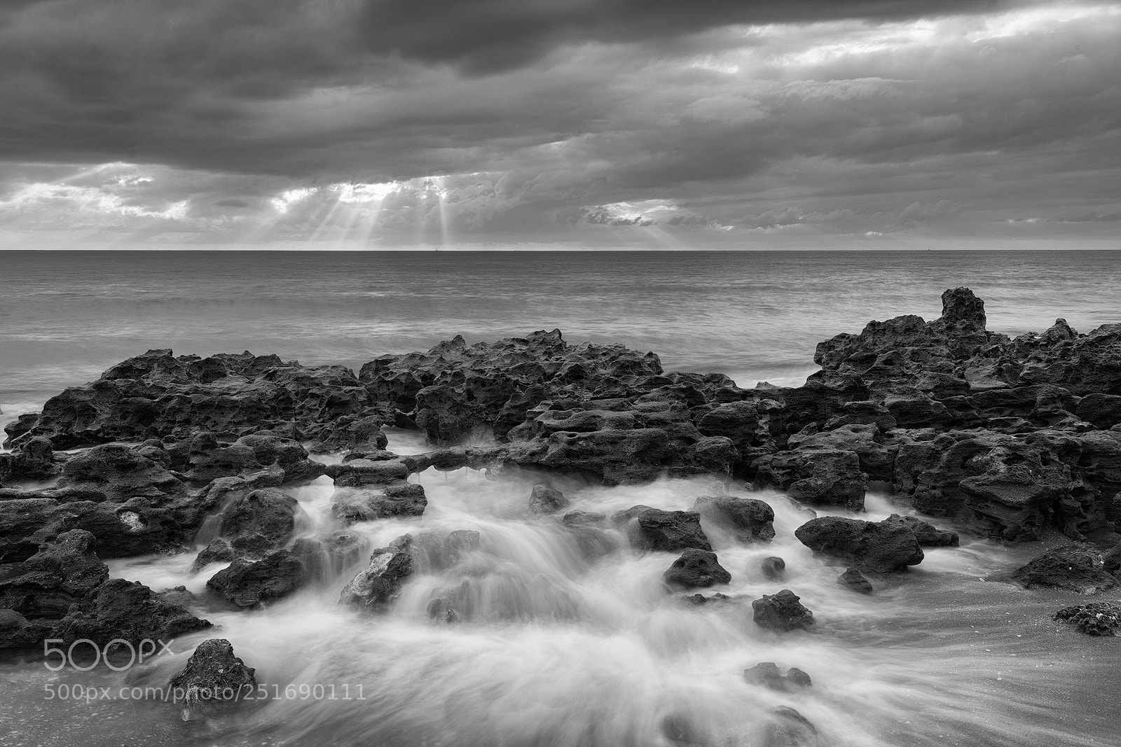Nikon D850 sample photo. Sun and surf-b&w photography