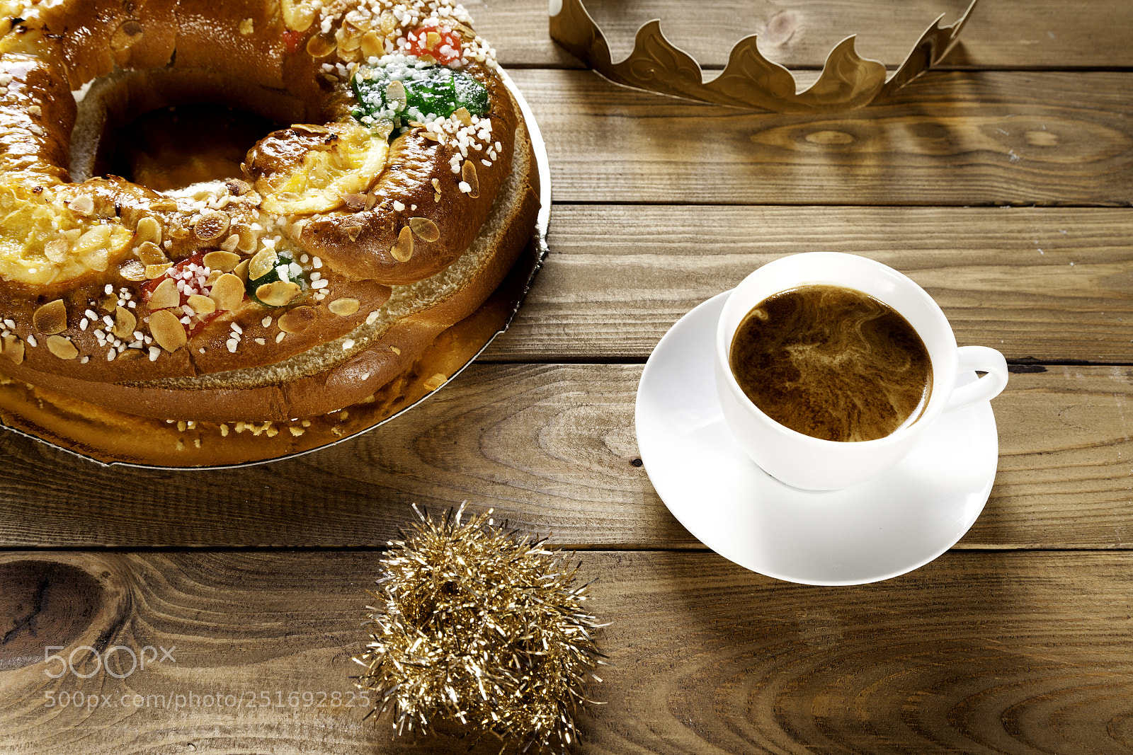 Canon EOS 5D Mark II sample photo. Epiphany cake and coffee photography