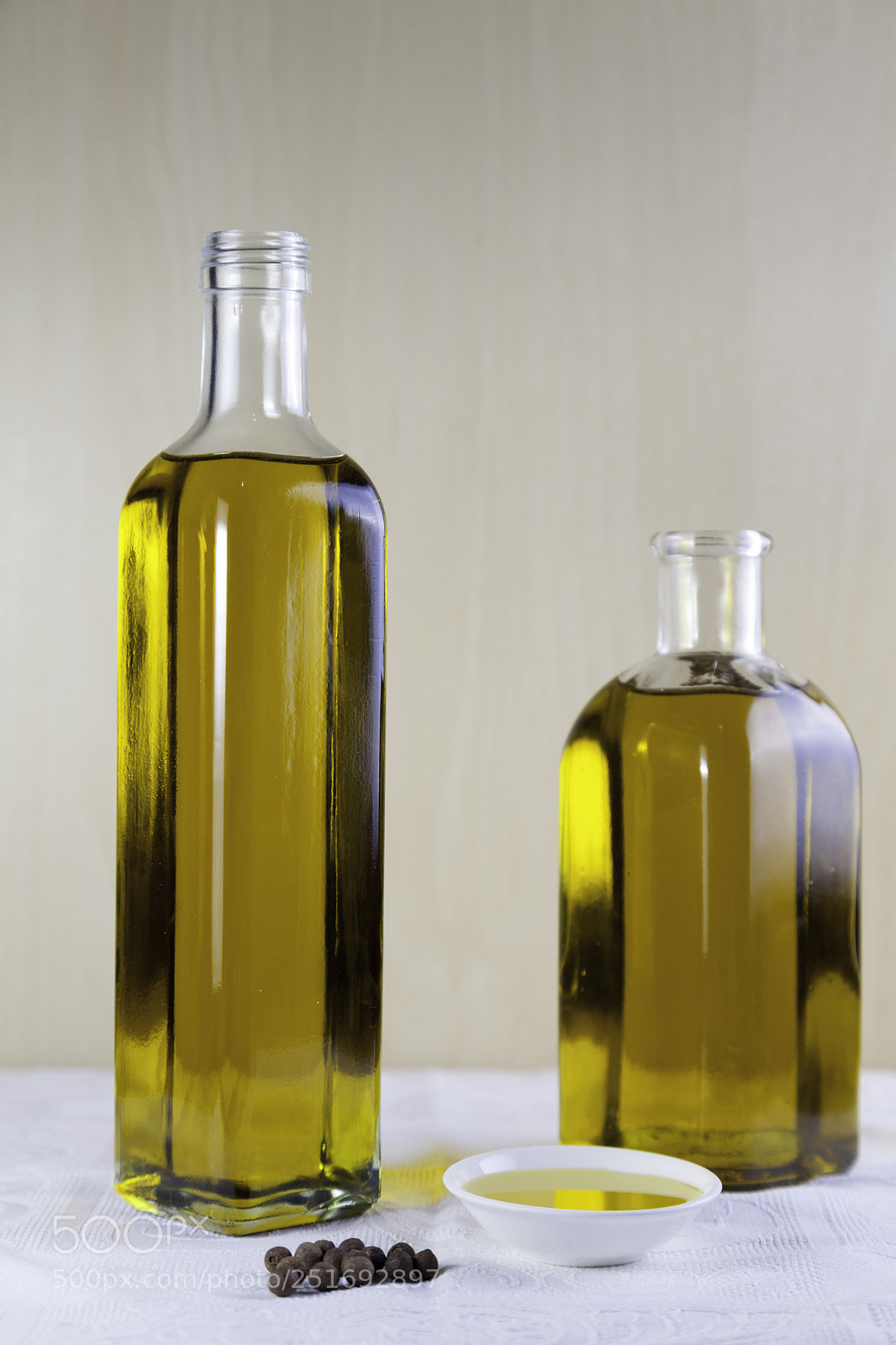 Canon EOS 5D Mark II sample photo. Two bottle olive oil photography