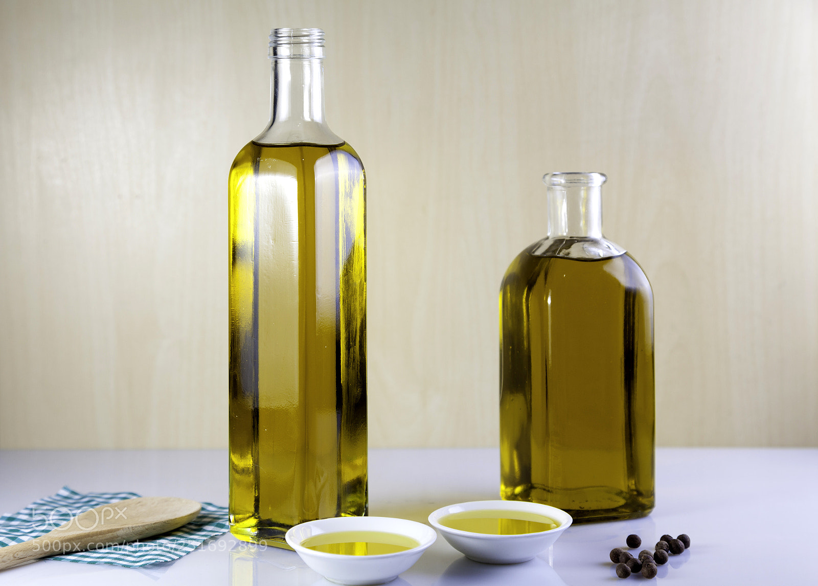 Canon EOS 5D Mark II sample photo. Two bottle olive oil photography