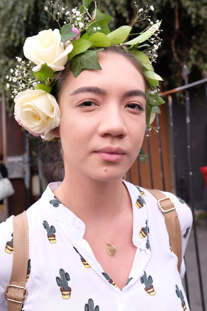 Fujifilm X-T2 sample photo. Woman with flowers photography