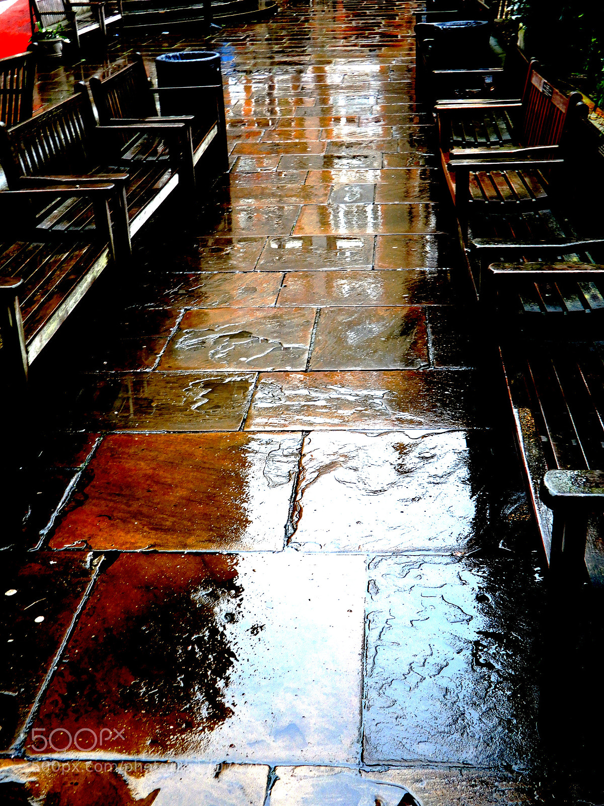 Nikon Coolpix A900 sample photo. Rainy paving photography