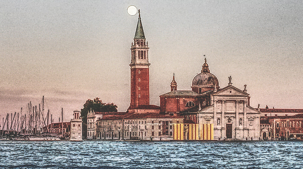 Samsung Galaxy S4 Active sample photo. Venice with full moon; postcarded photography