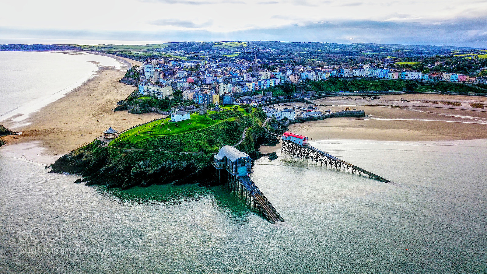 DJI FC220 sample photo. Tenby from the sky photography