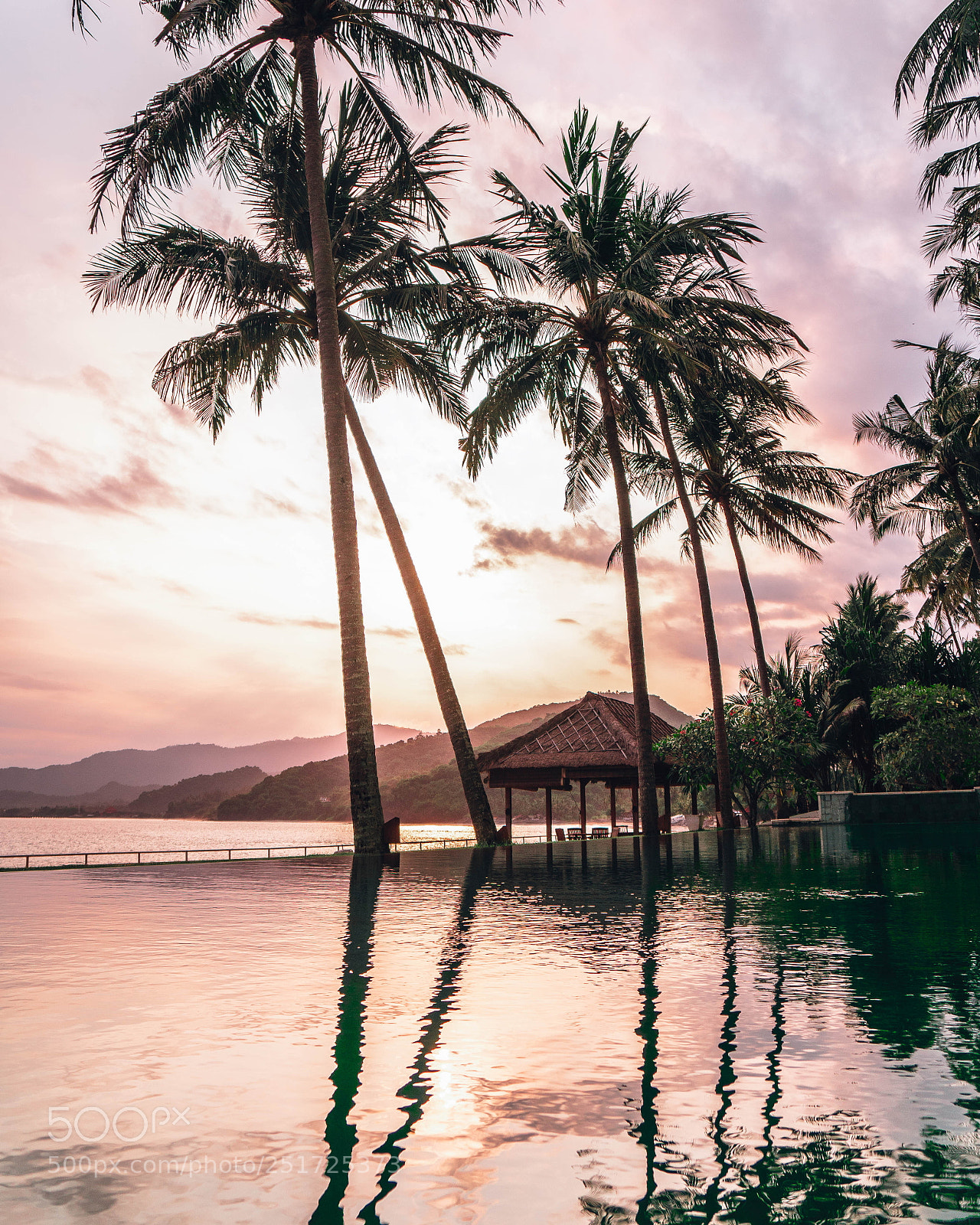 Sony a6300 sample photo. Bali poolside sunset photography