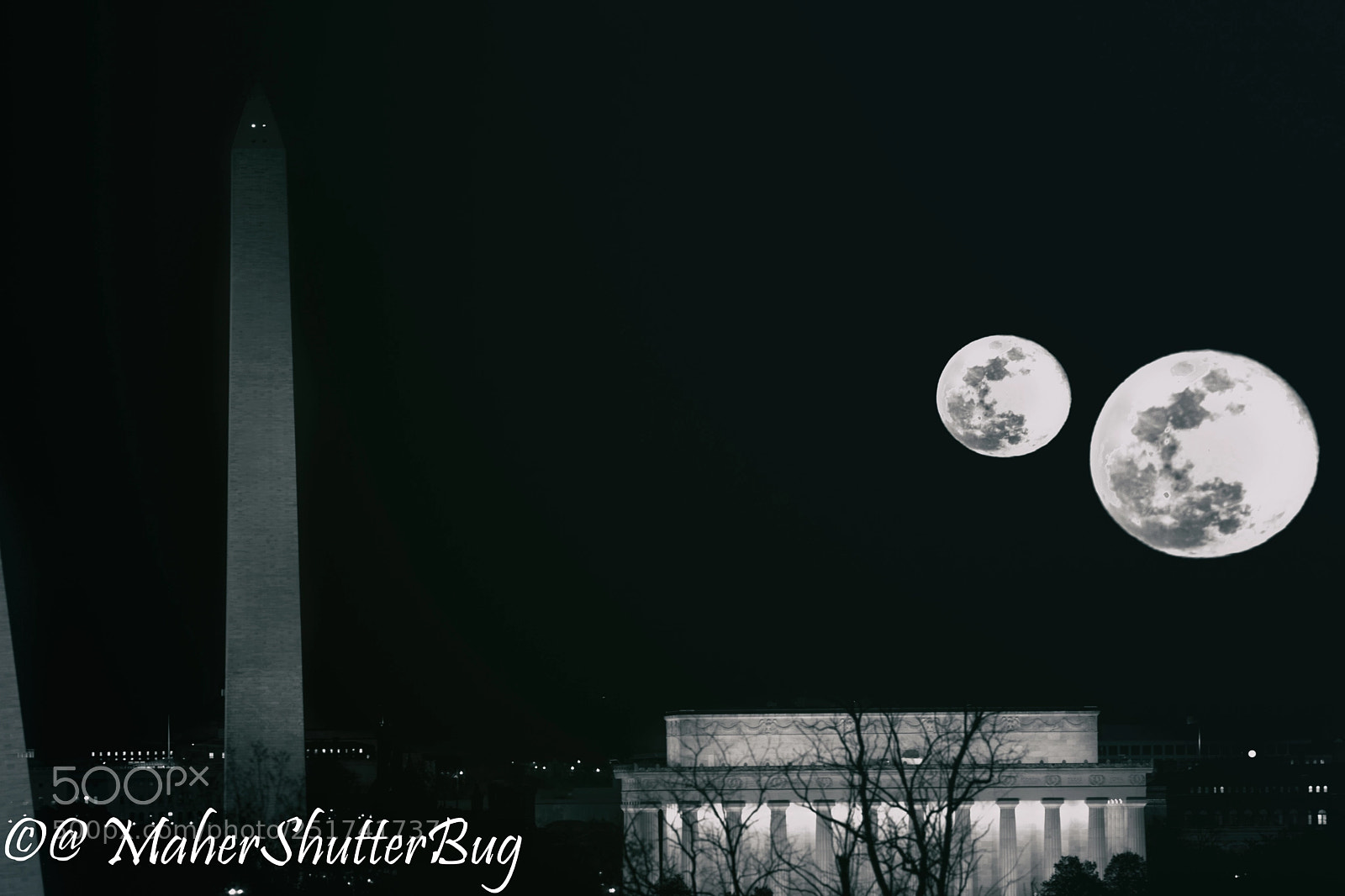 Canon EOS 5D Mark IV sample photo. Double moon exposure photography