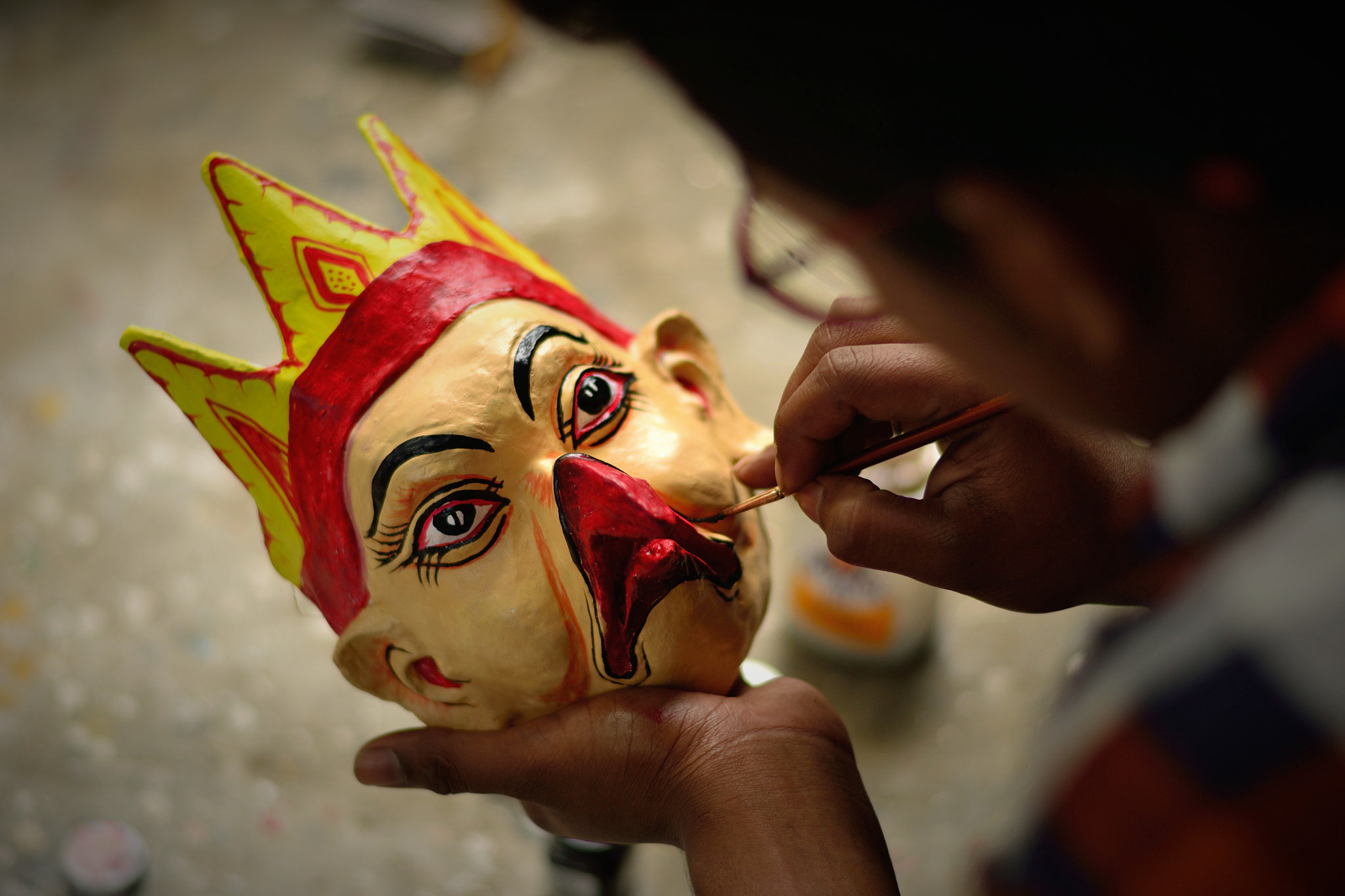 Nikon D3100 + Nikon AF-S Nikkor 50mm F1.8G sample photo. Mask making - a dying art photography