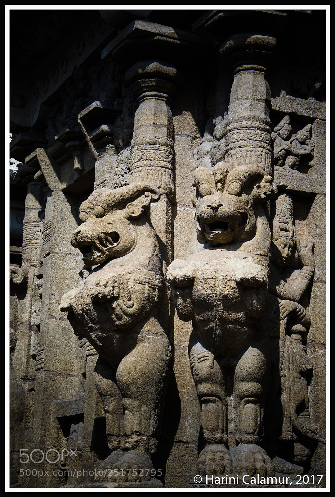 Nikon D7000 sample photo. Kailasanathar temple lions photography