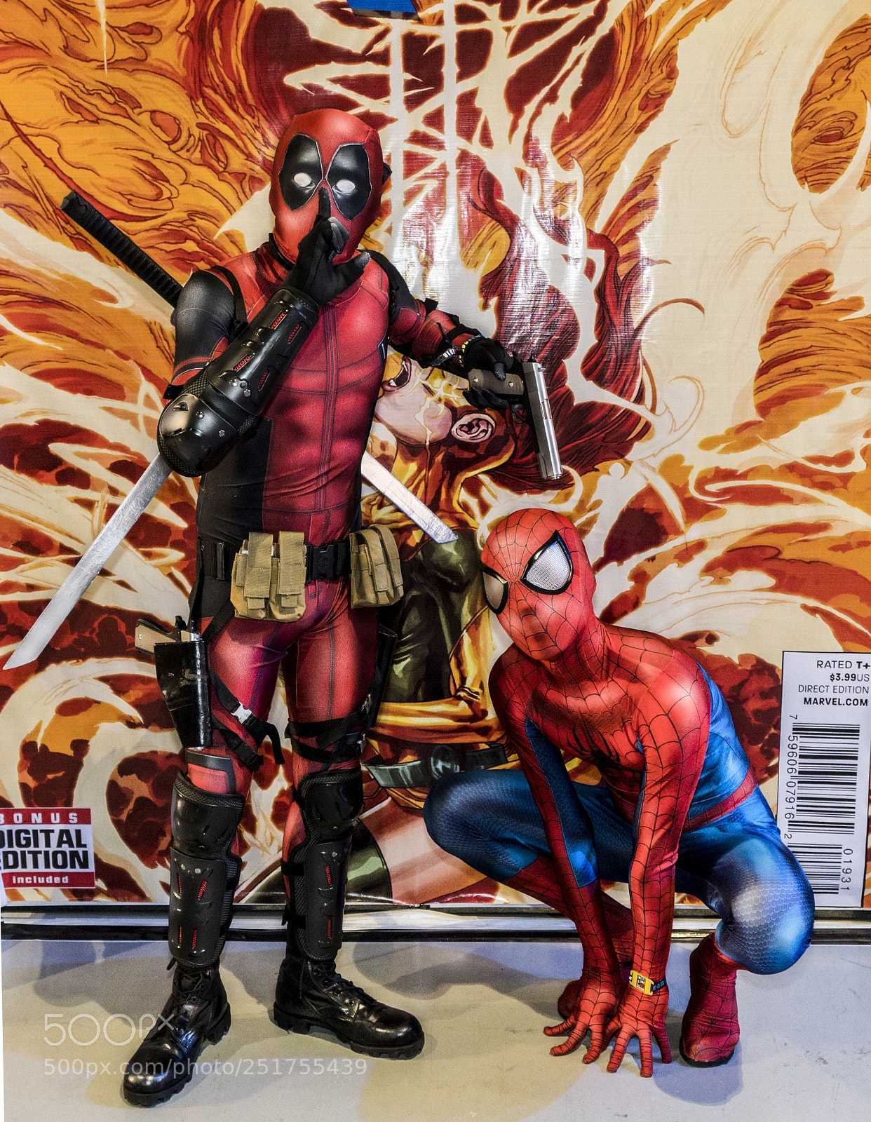 Sony a6500 sample photo. Deadpool and spiderman at photography