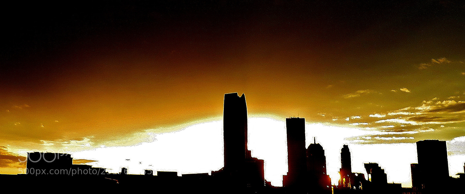Canon PowerShot SX720 HS sample photo. Okc skyline at sunset photography