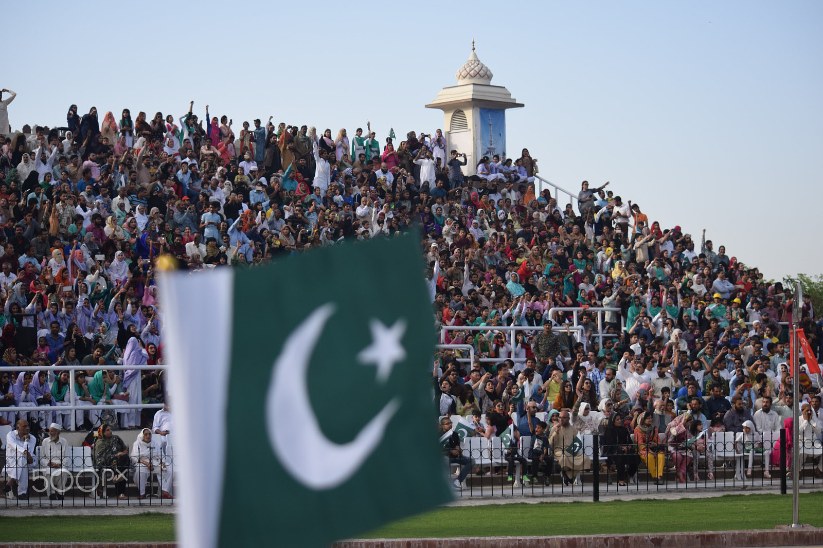 Nikon D5300 sample photo. Crowd with flag photography
