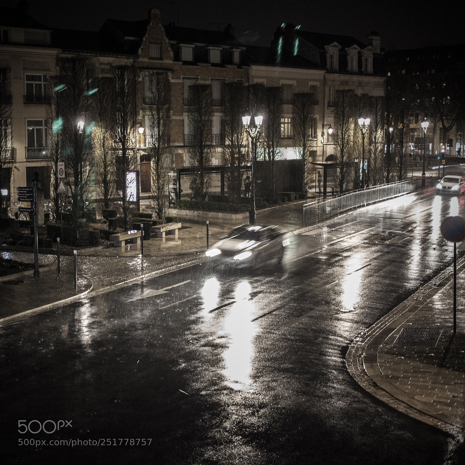 Canon EOS 5D Mark II sample photo. Rain at night photography