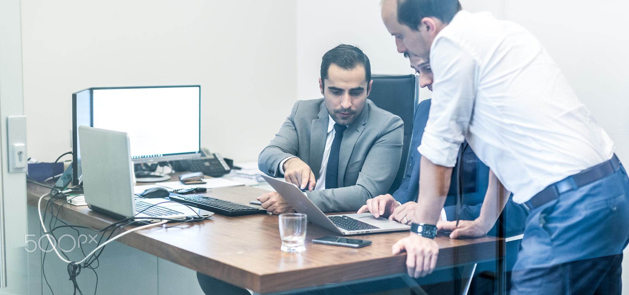 Corporate businessteam working in modern office.