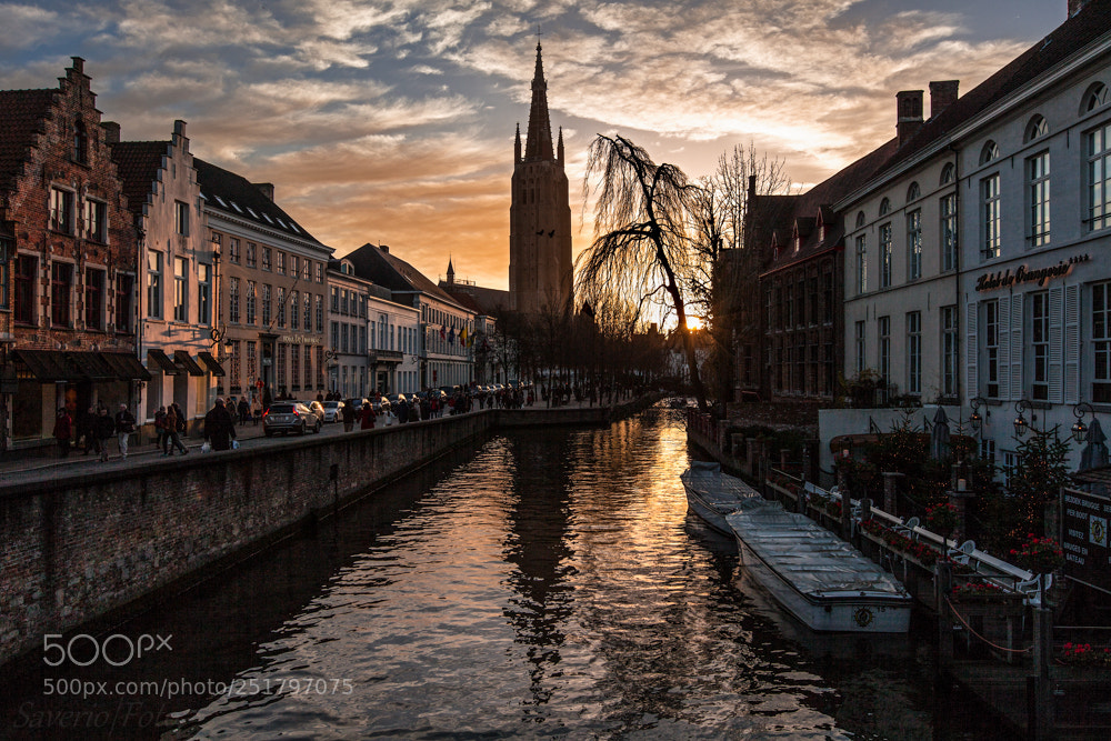 Canon EOS 5D Mark II sample photo. Sunset in bruges photography