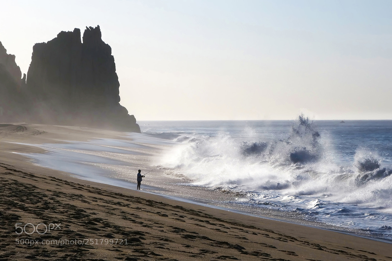 Sony Cyber-shot DSC-RX100 II sample photo. Man surf-fishing photography
