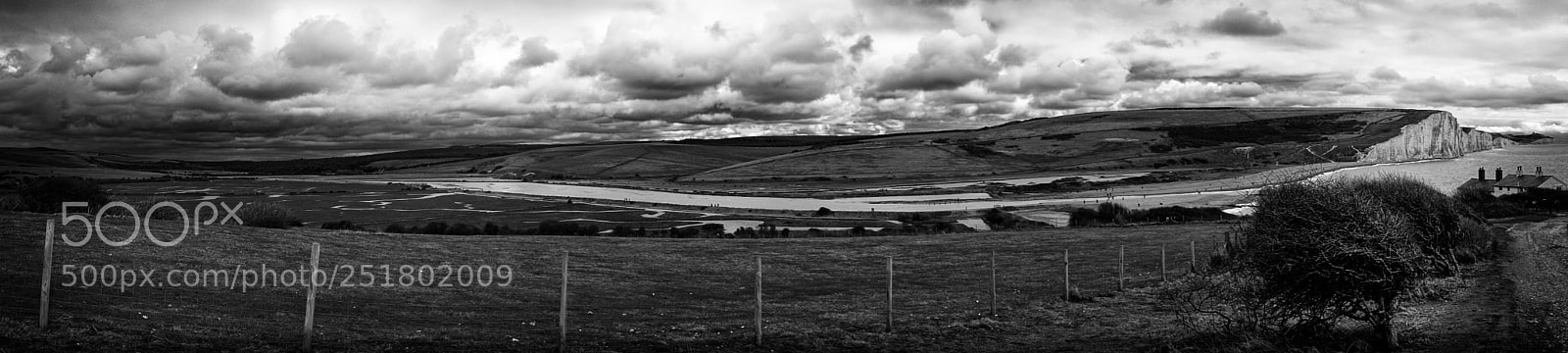 Fujifilm X100T sample photo. Cuckmere panorama photography