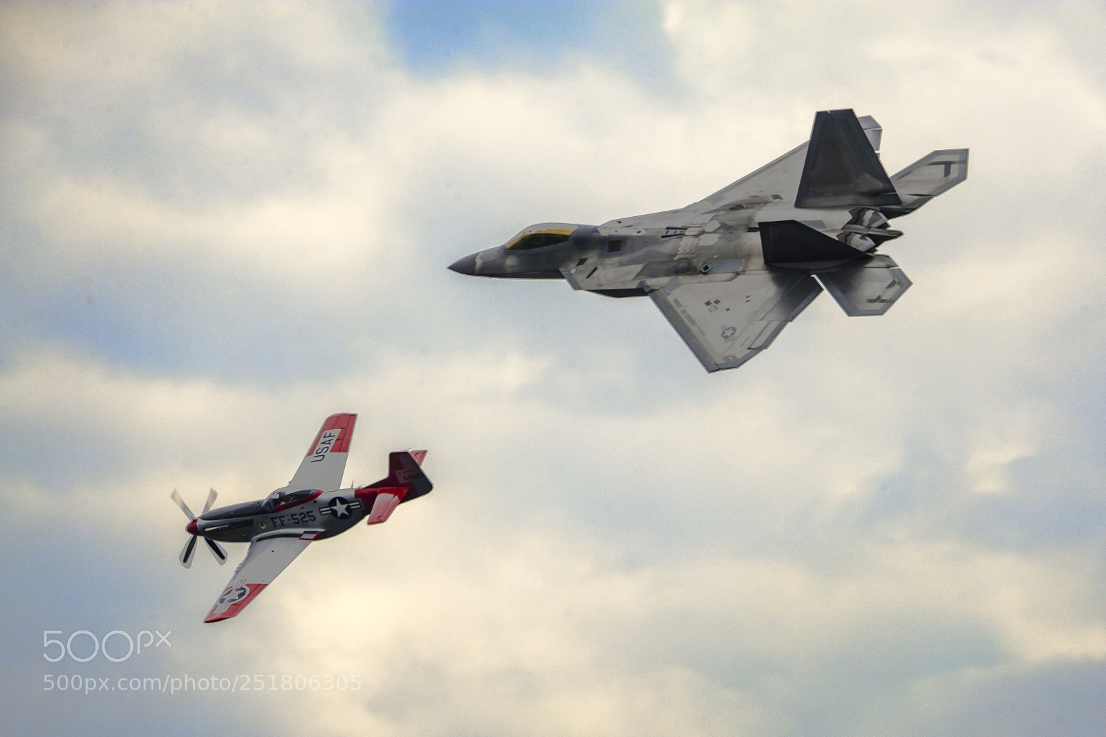 Nikon D700 sample photo. F-22 raptor and p-51 photography