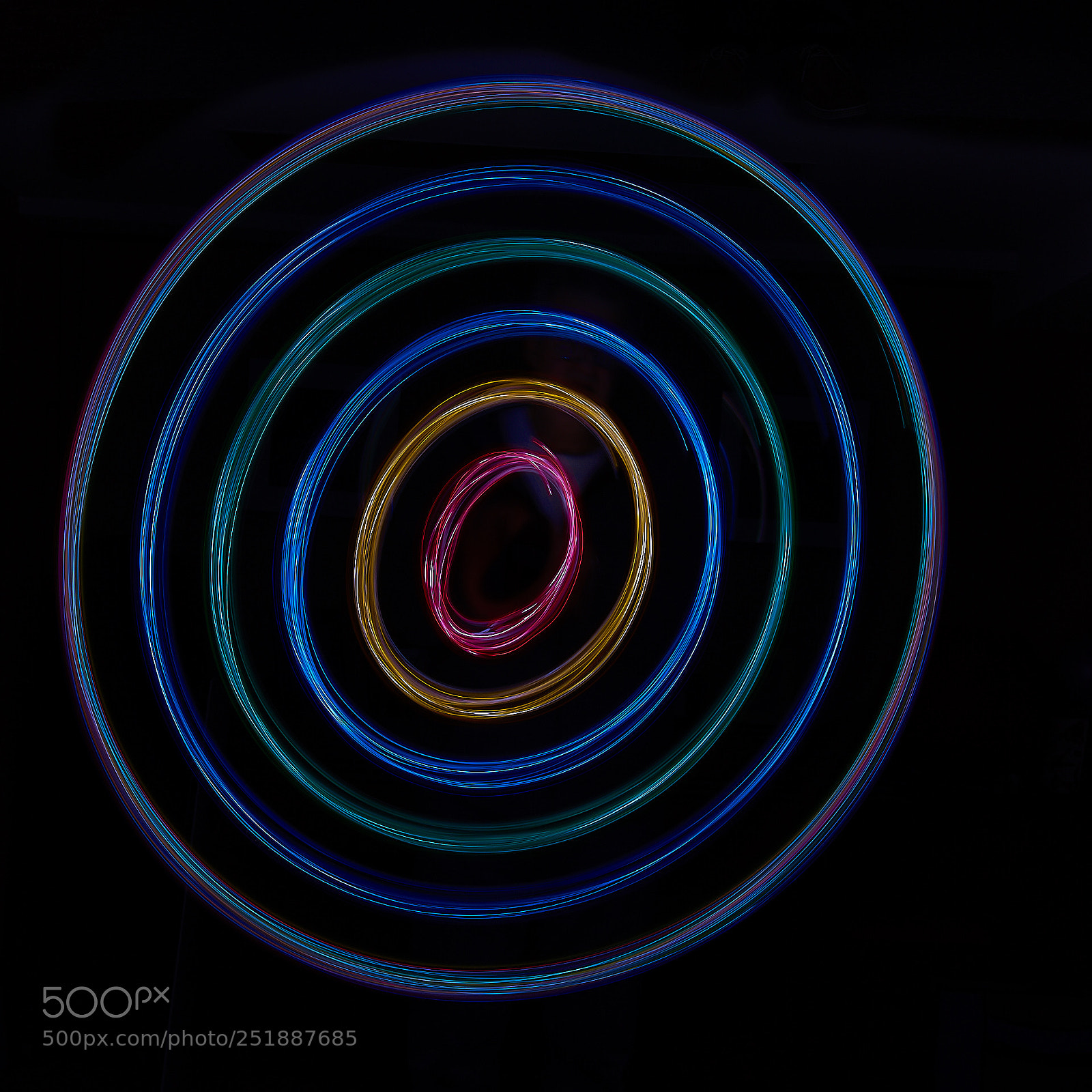 Nikon D810 sample photo. Light painted bullseye photography