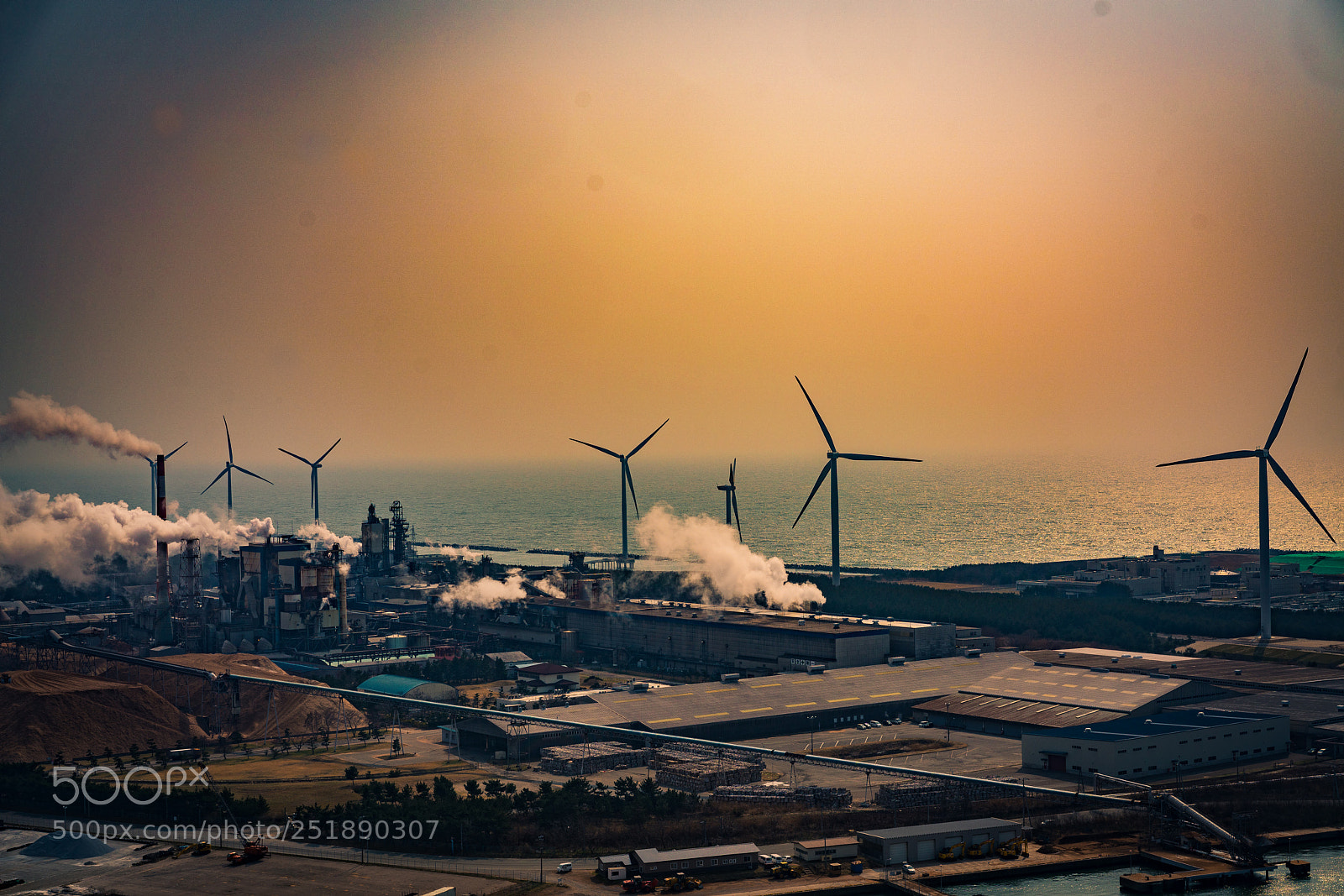 Sony a7R II sample photo. Sunset and windmills photography