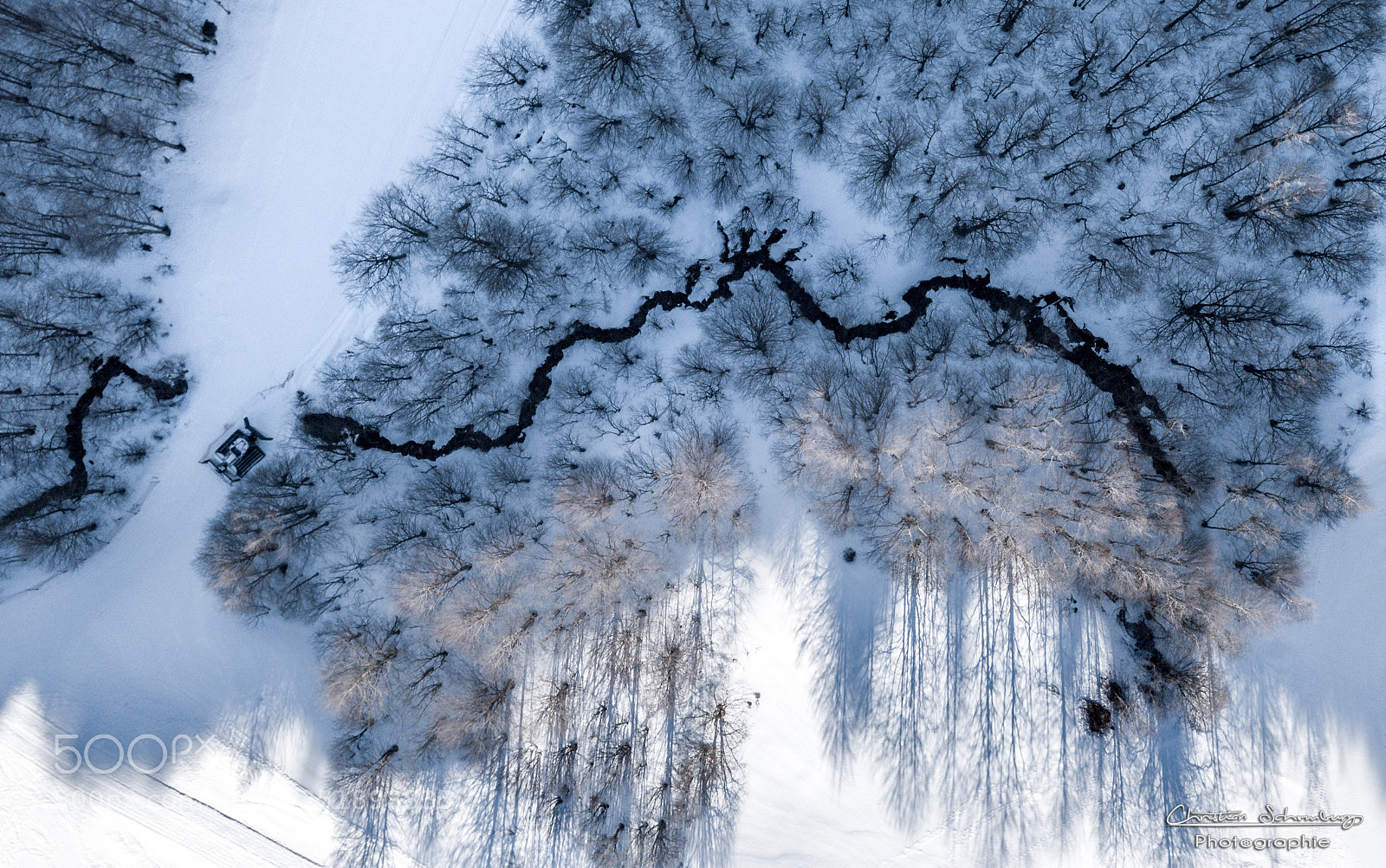DJI FC220 sample photo. Snowcat at work photography