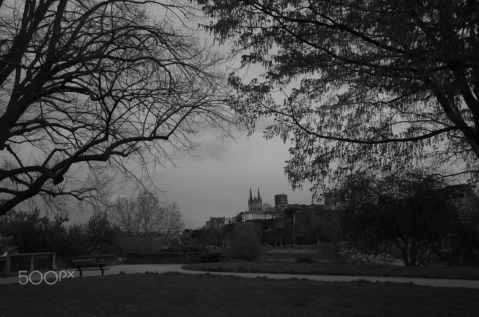 Sigma 10-20mm F3.5 EX DC HSM sample photo. Vue du chateau d'angers en hiver photography