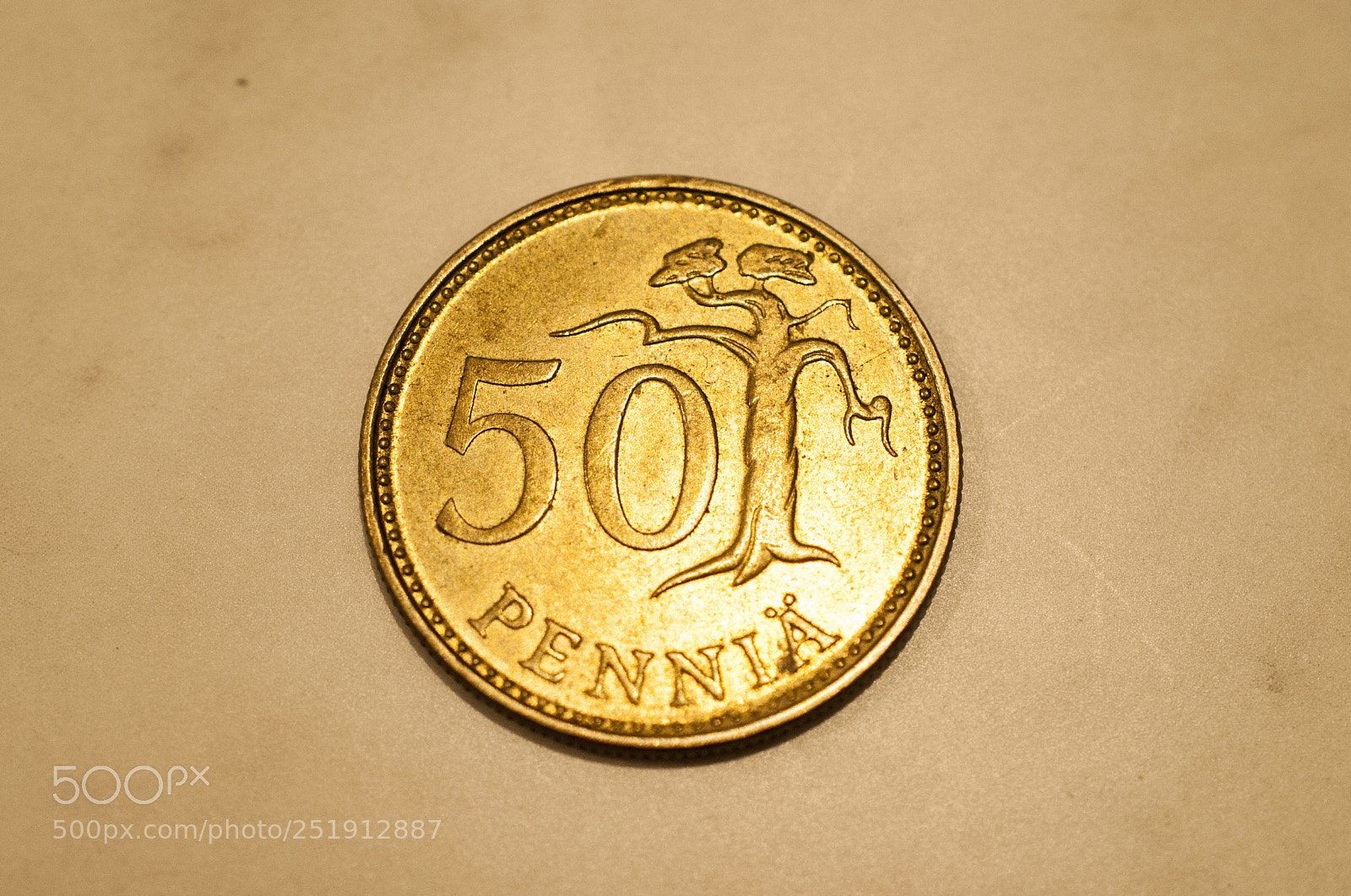 Nikon D700 sample photo. Finland coin penny front photography