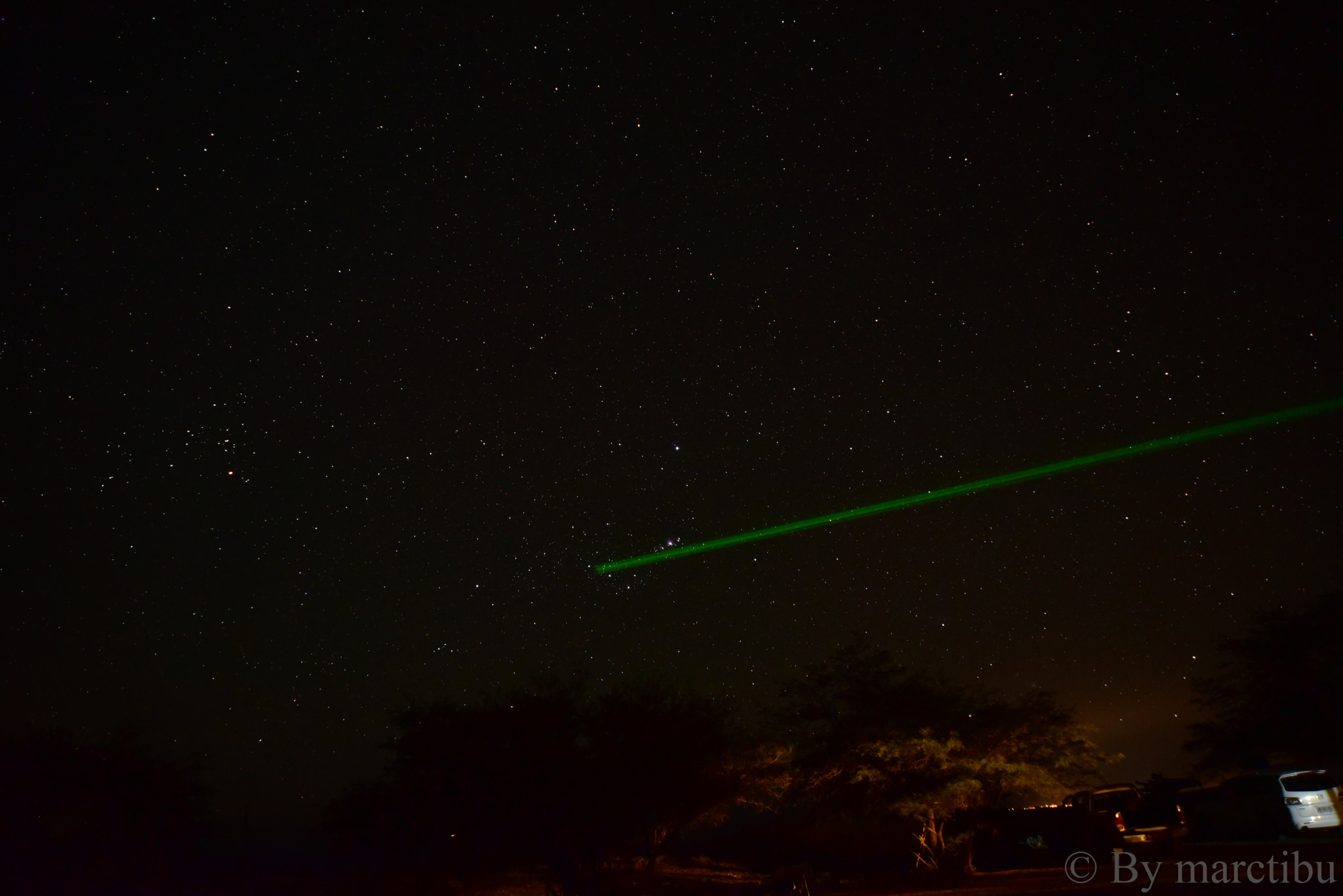 Nikon D750 sample photo. Playing with laser & orion belt photography