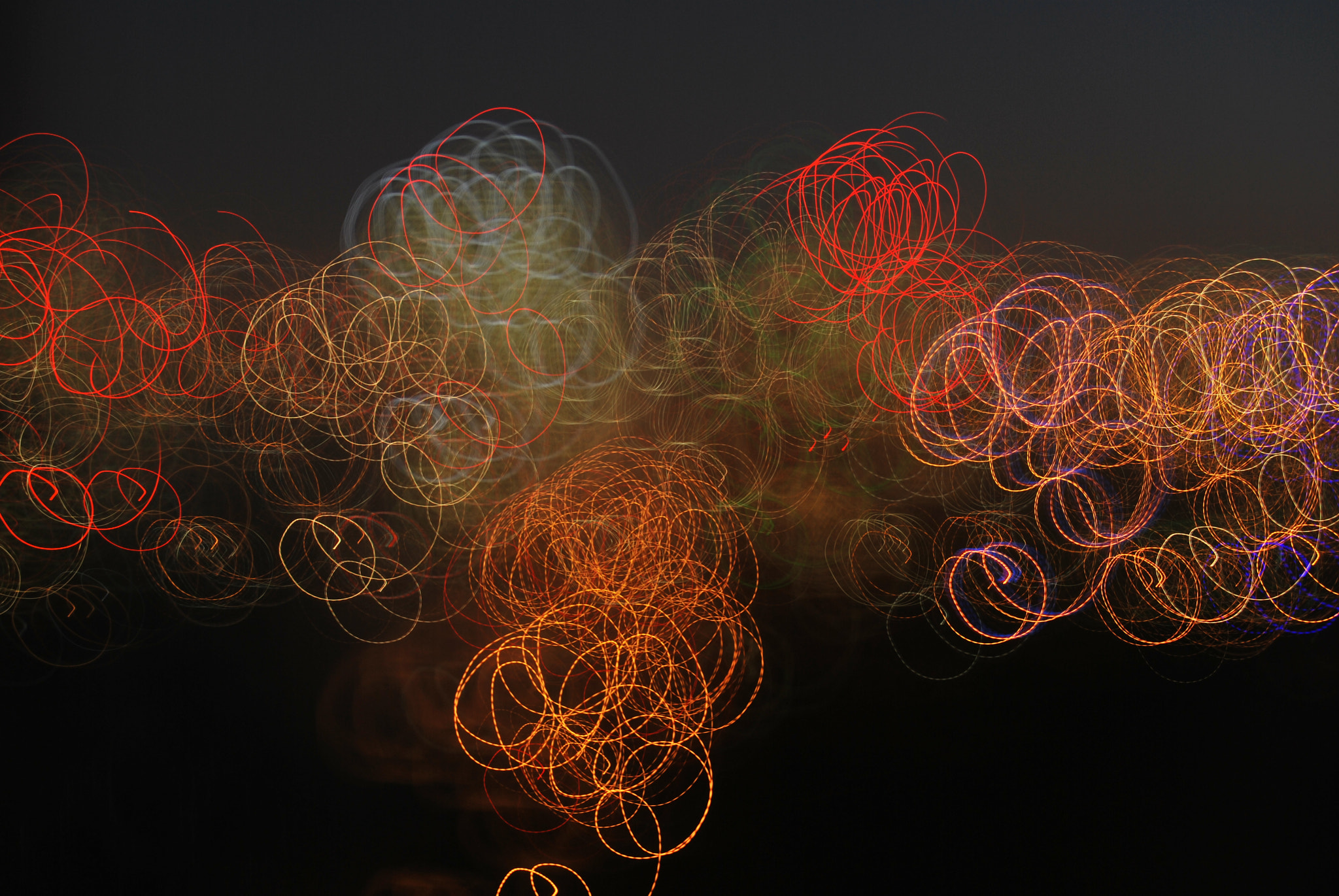 Nikon D60 sample photo. Lights circles dark photography