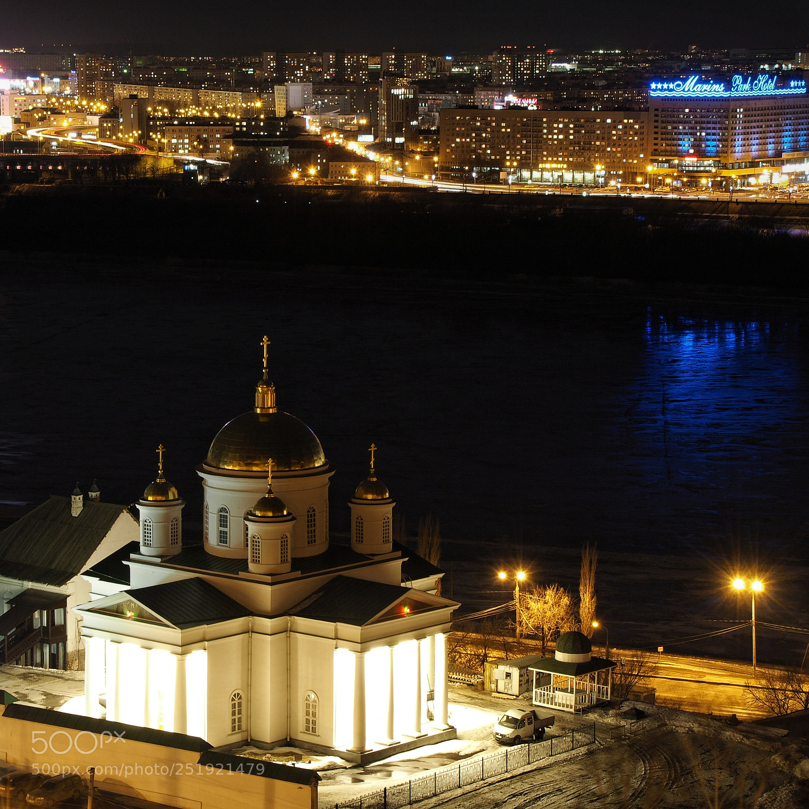 Olympus PEN E-PL7 sample photo. Church in the night photography