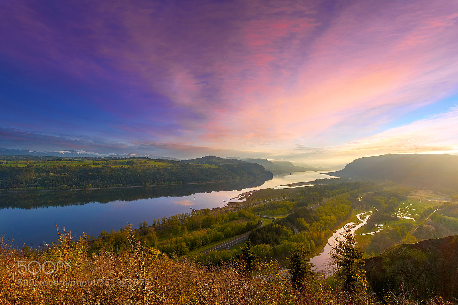 Canon EOS 7D sample photo. Sunrise over columbia river photography