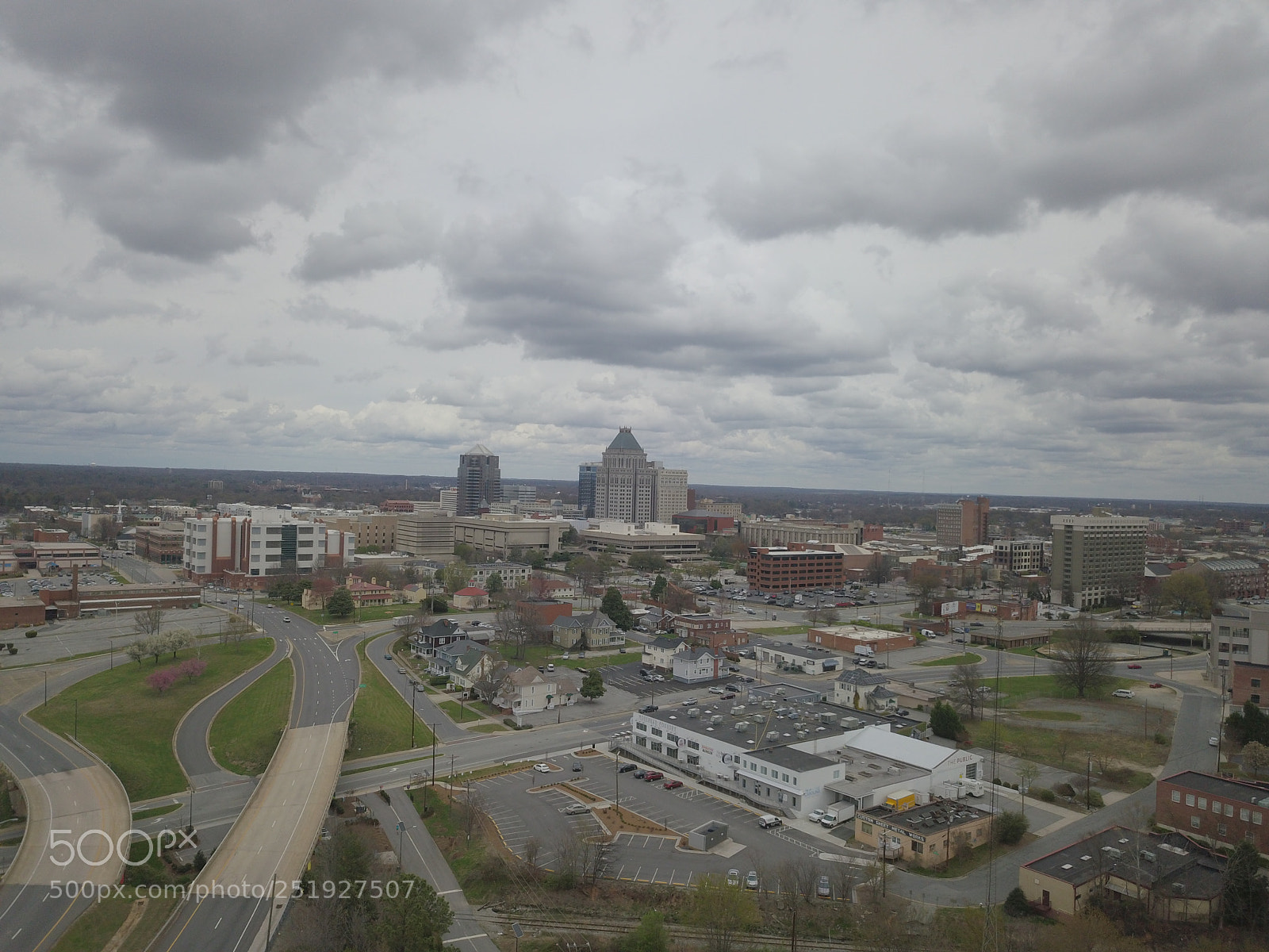 DJI FC220 sample photo. Greensboro skyline photography