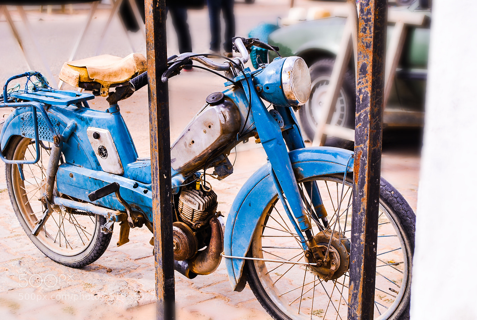 Nikon D3000 sample photo. Vintage moped photography