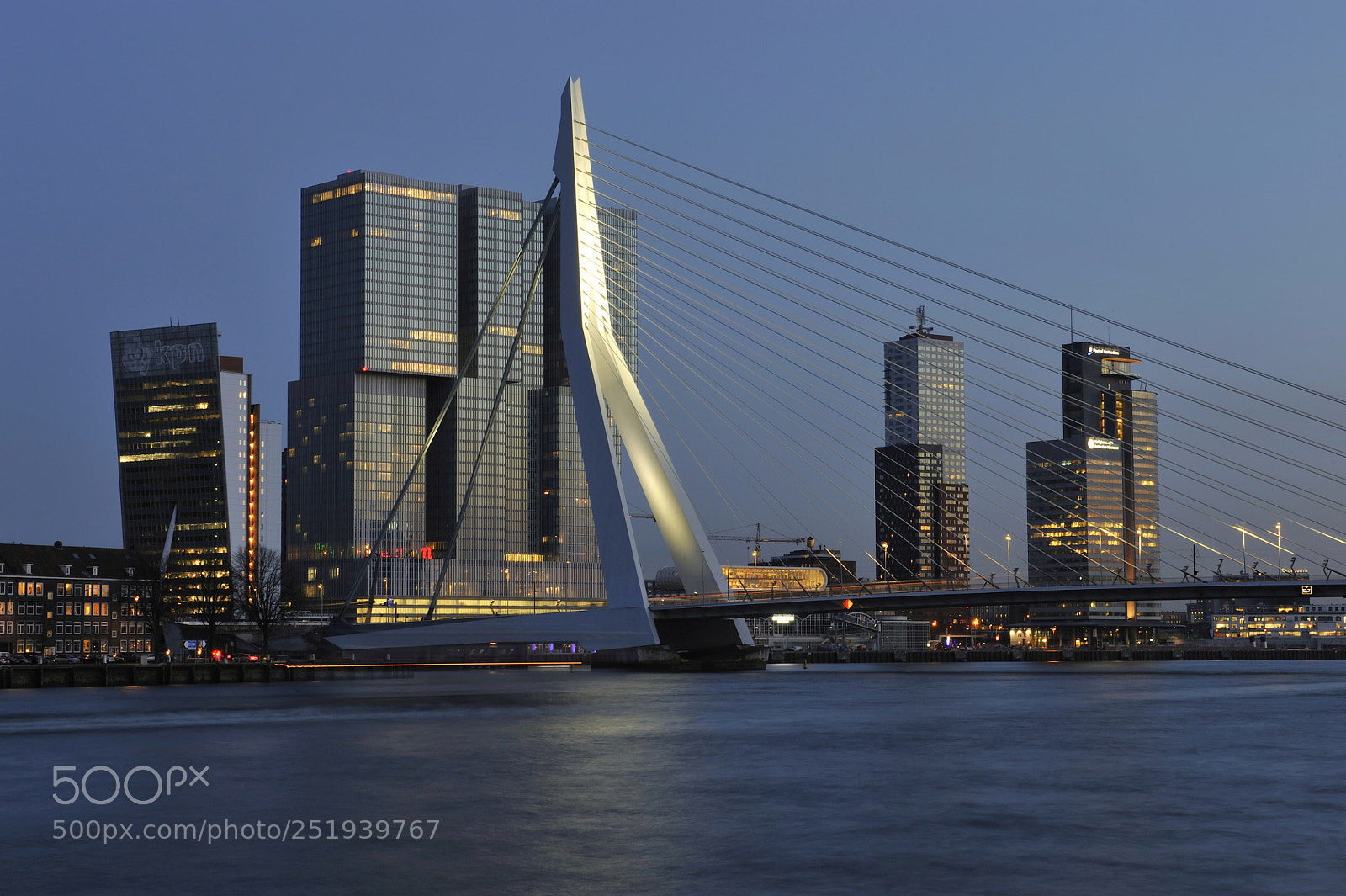 Nikon D700 sample photo. Roterdam. erasmus bridge photography