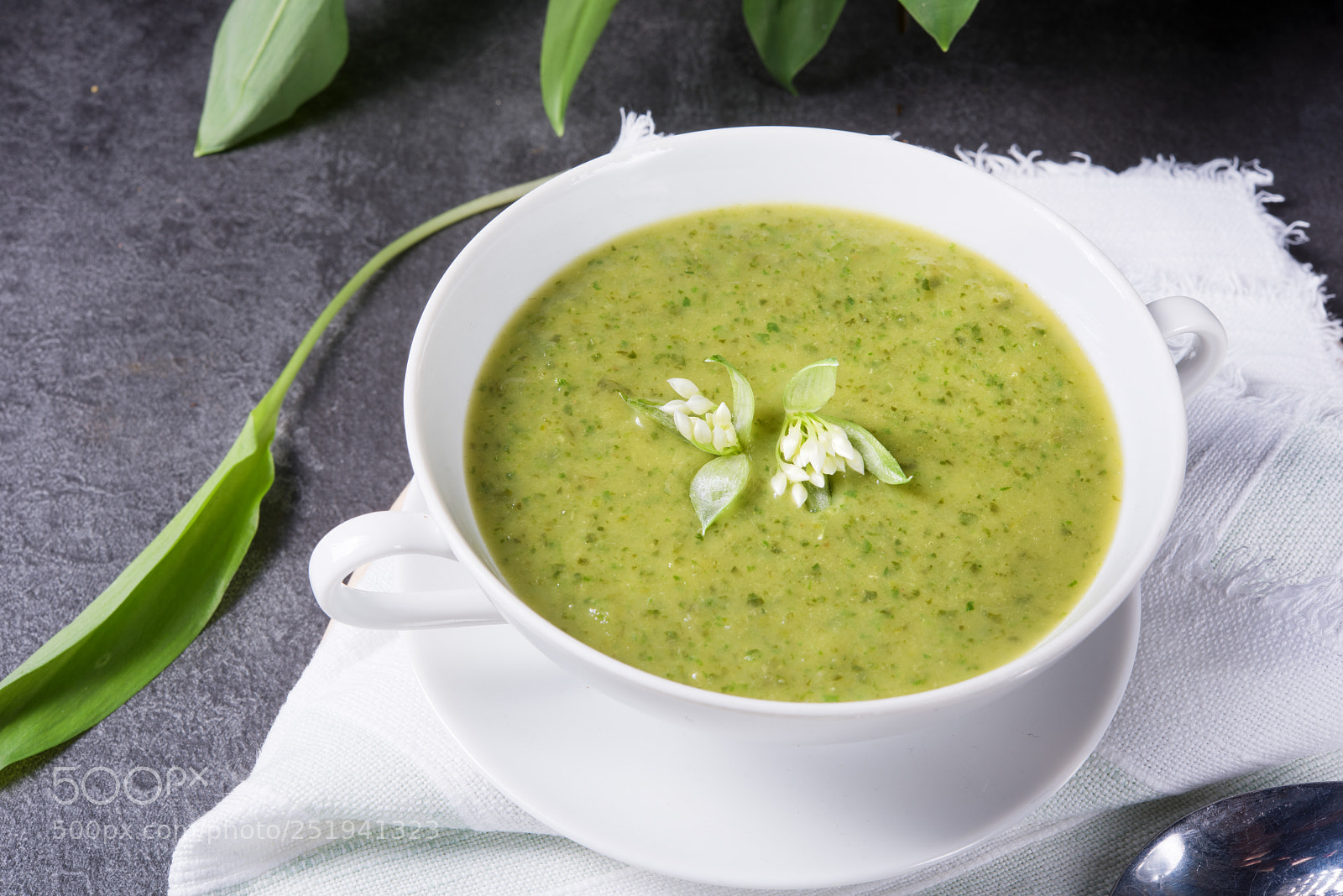 Nikon D810 sample photo. Green wild garlic soup photography