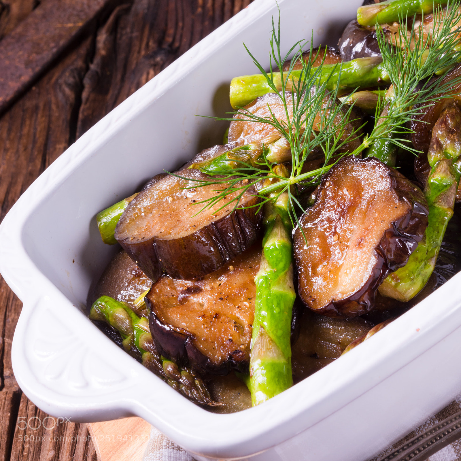Nikon D810 sample photo. Eggplant casserole with green photography