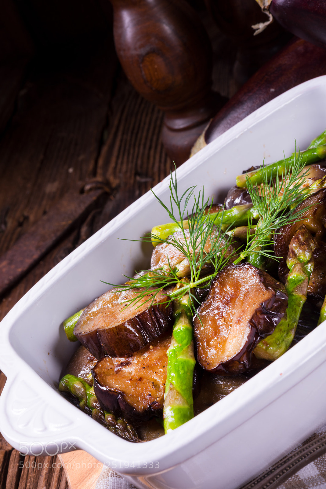 Nikon D810 sample photo. Eggplant casserole with green photography