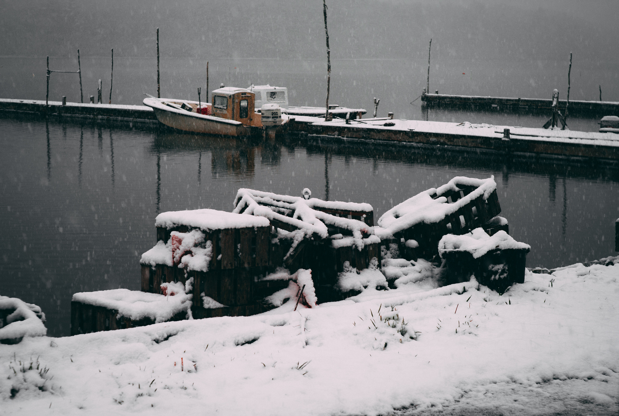 Leica M8 sample photo. Snow boat photography