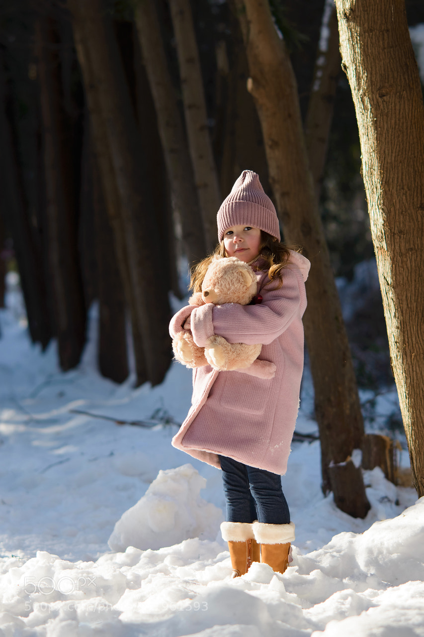 Nikon D600 sample photo. Girl with her bear photography