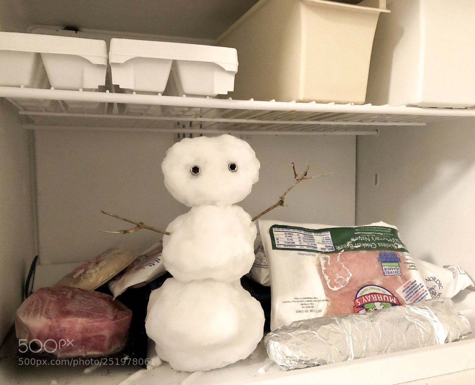 Apple iPhone 8 sample photo. Freezer snowman photography