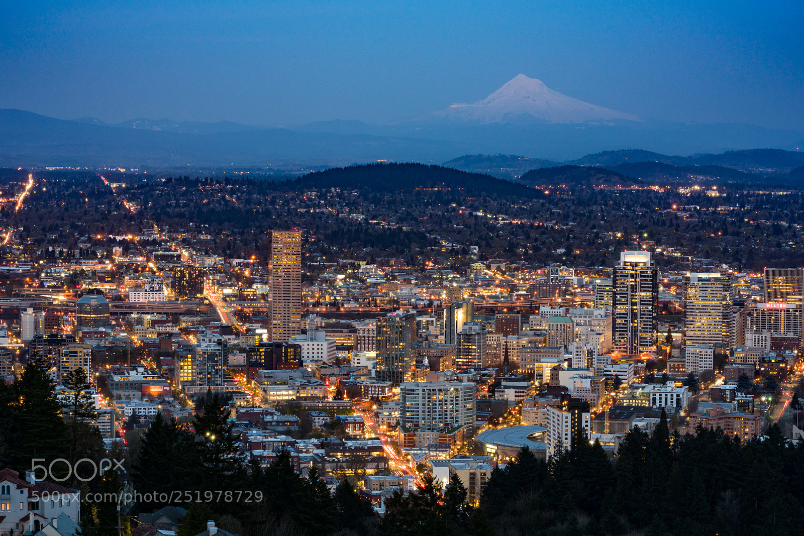 Sony a7R III sample photo. Portland night before moonrise photography