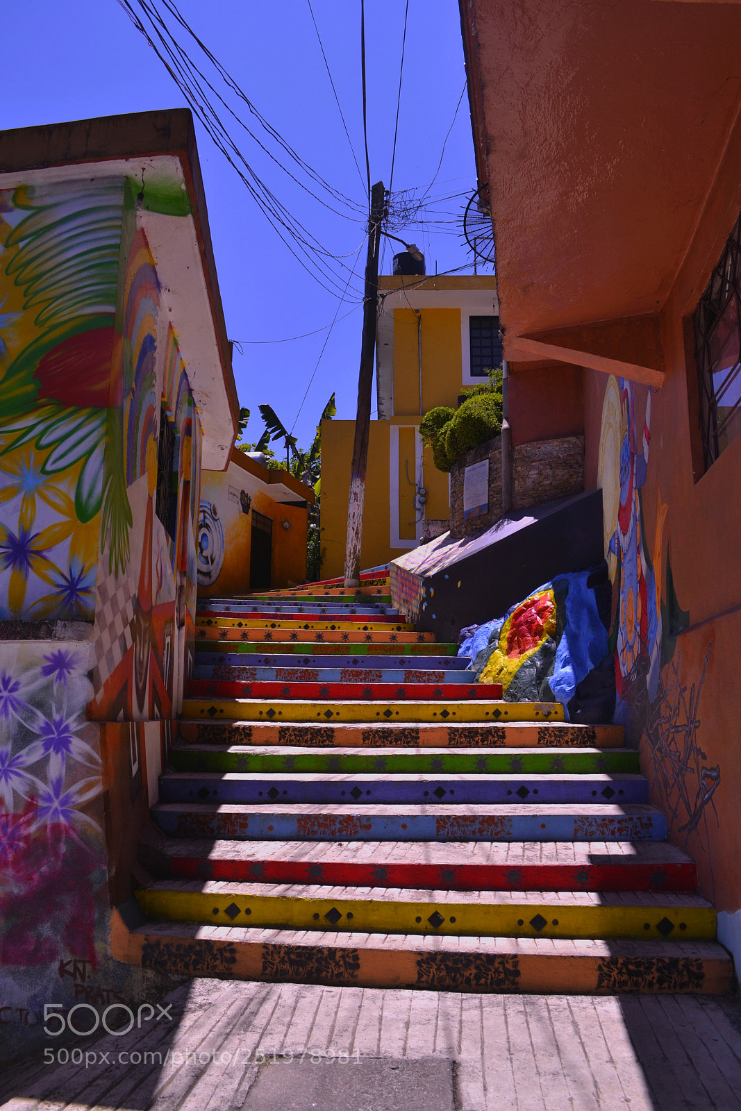 Nikon D3100 sample photo. Colored stairs photography