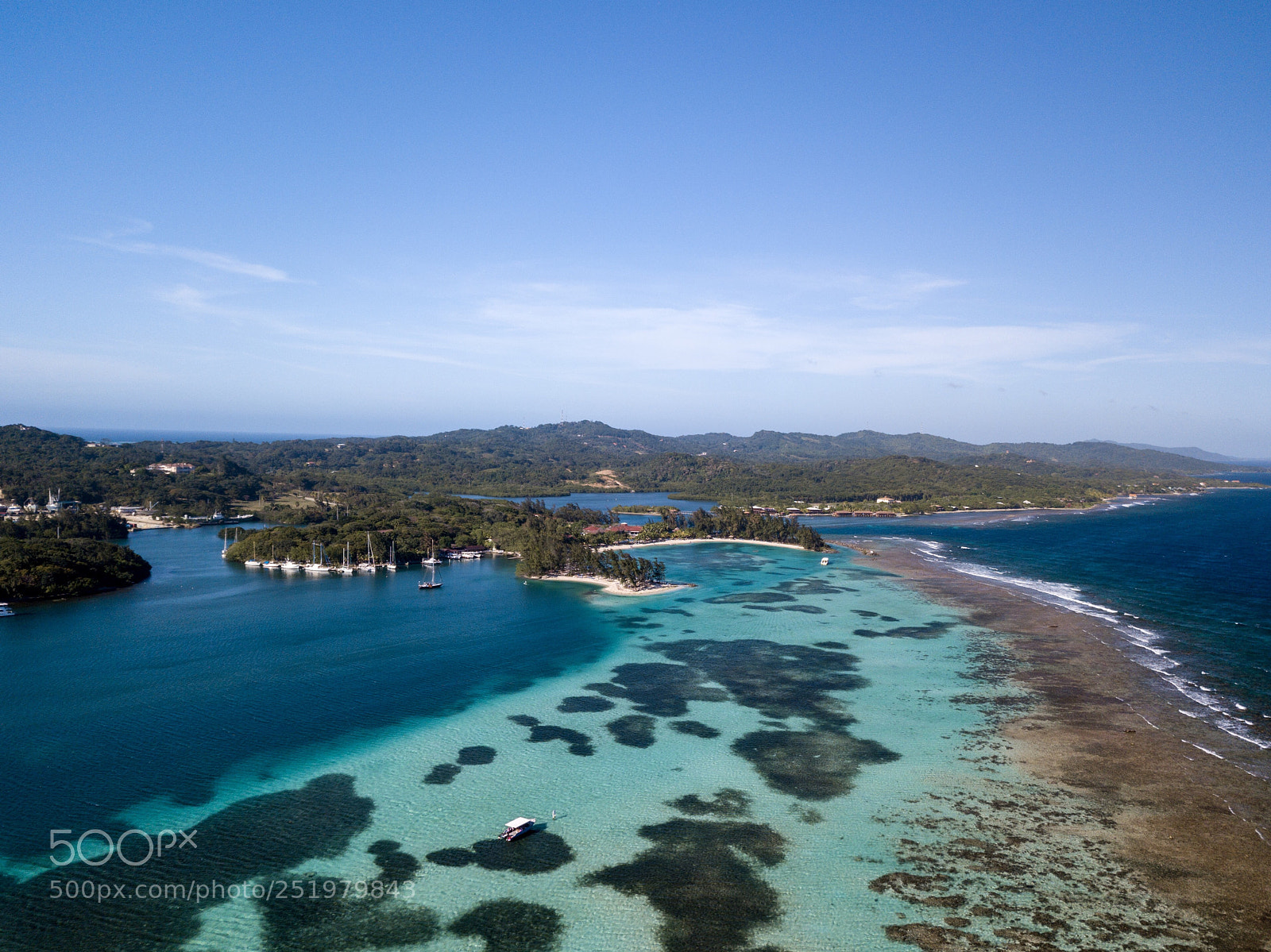DJI FC220 sample photo. Roatan viewed from the photography