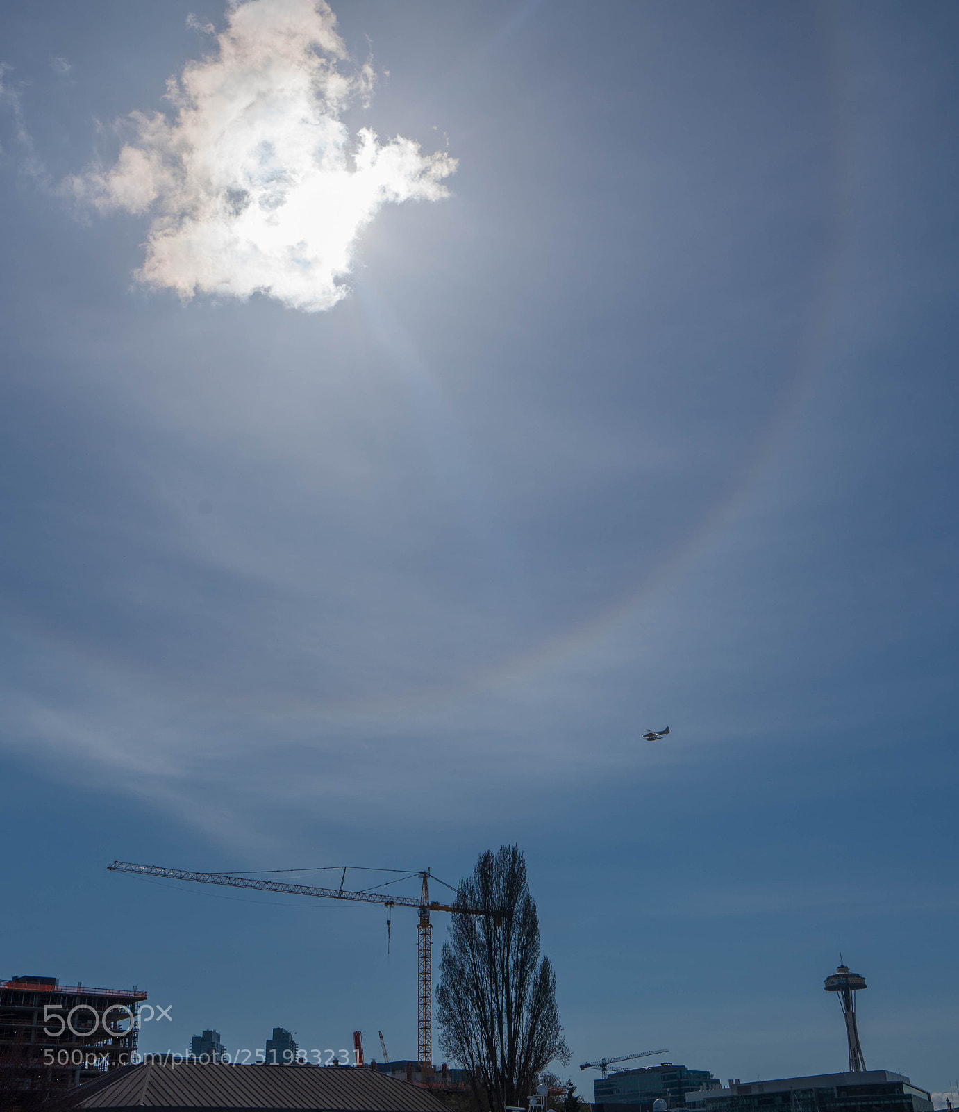 Sony a7R III sample photo. Space needle and seaplane photography