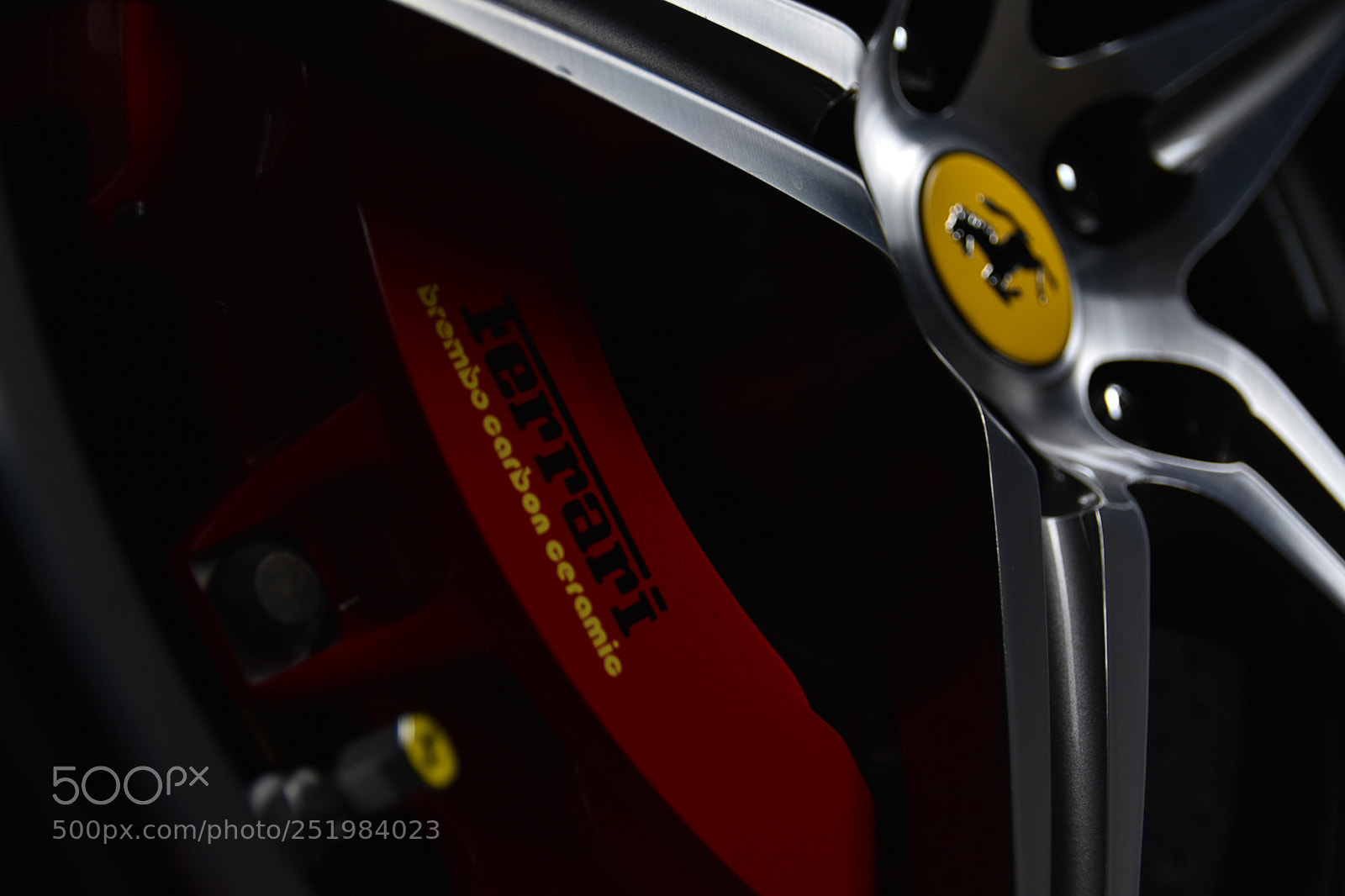 Nikon D5500 sample photo. Ferrari brake caliper photography