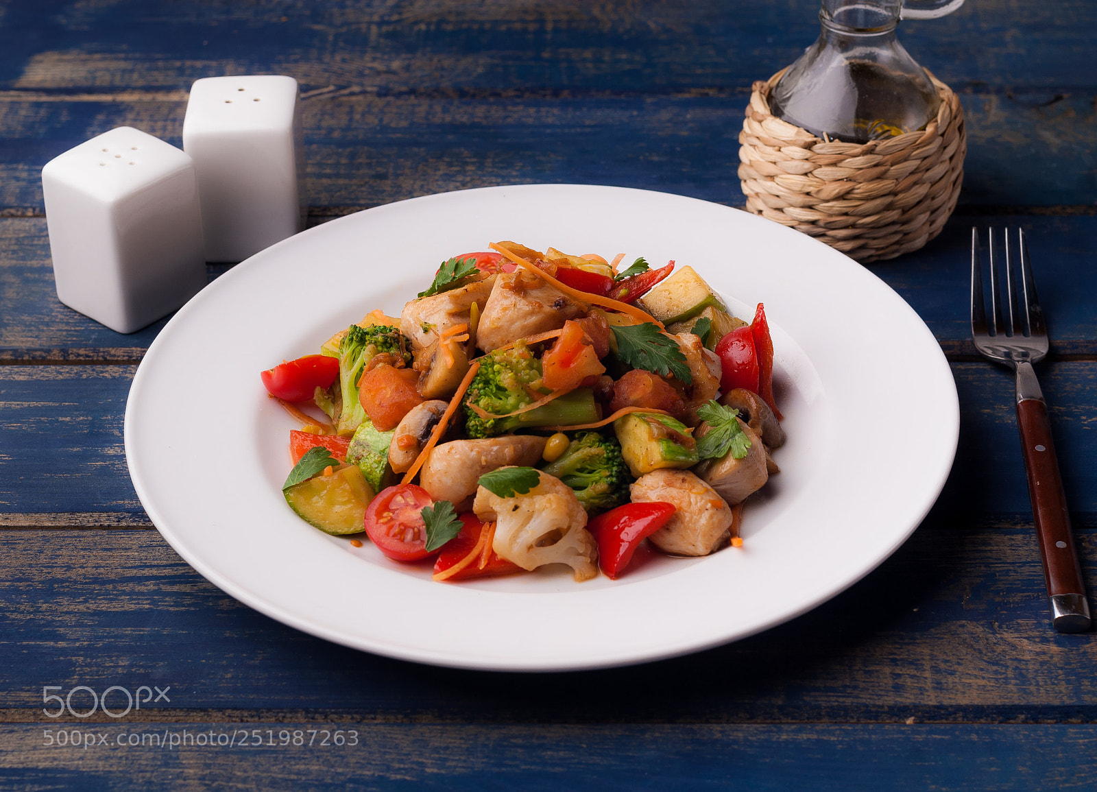 Nikon D200 sample photo. Saute chicken with vegetables photography